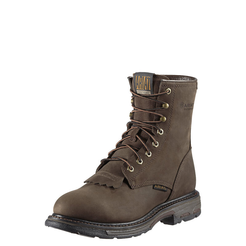 Botas De Trabajo Ariat Workhog 8 Waterproof Marrones Oscuro Hombre - Chile 354-LTRGSW